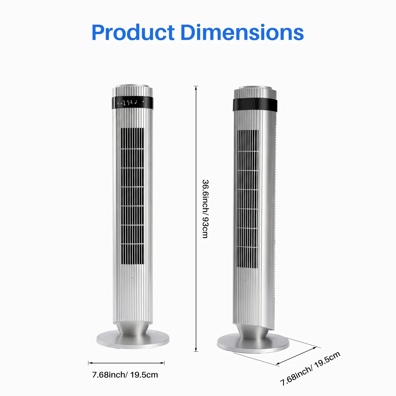【New】Tower Fan for Bedroom, 28Db Silent Standing Fan with 12H Timer, Smart Auto Mode, 64° Oscillating Bladeless Cooling Fan for Home Office,Summerwins