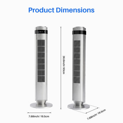 【New】Tower Fan for Bedroom, 28Db Silent Standing Fan with 12H Timer, Smart Auto Mode, 64° Oscillating Bladeless Cooling Fan for Home Office,Summerwins