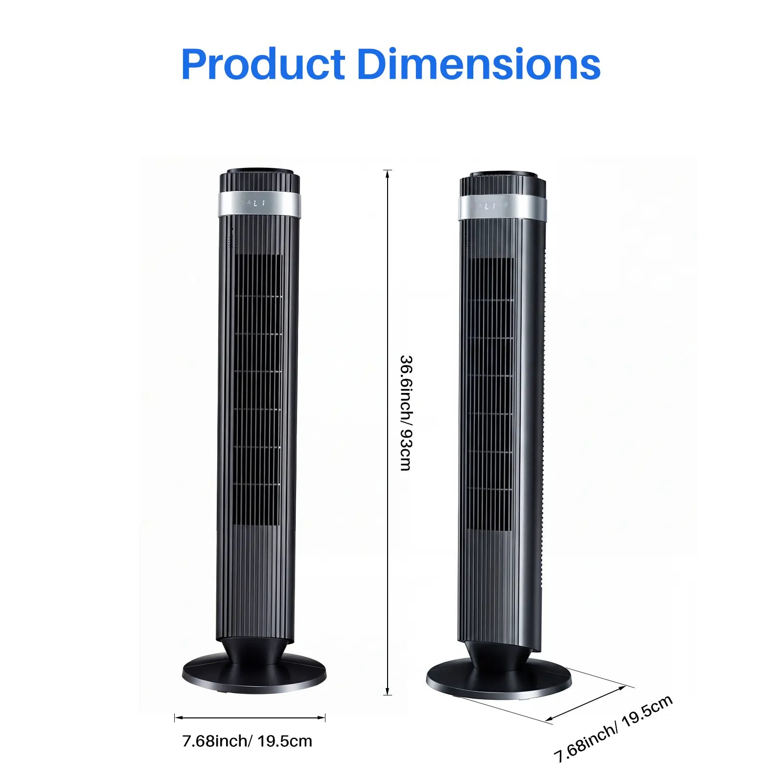 【New】Tower Fan for Bedroom, 28Db Silent Standing Fan with 12H Timer, Smart Auto Mode, 64° Oscillating Bladeless Cooling Fan for Home Office,Summerwins