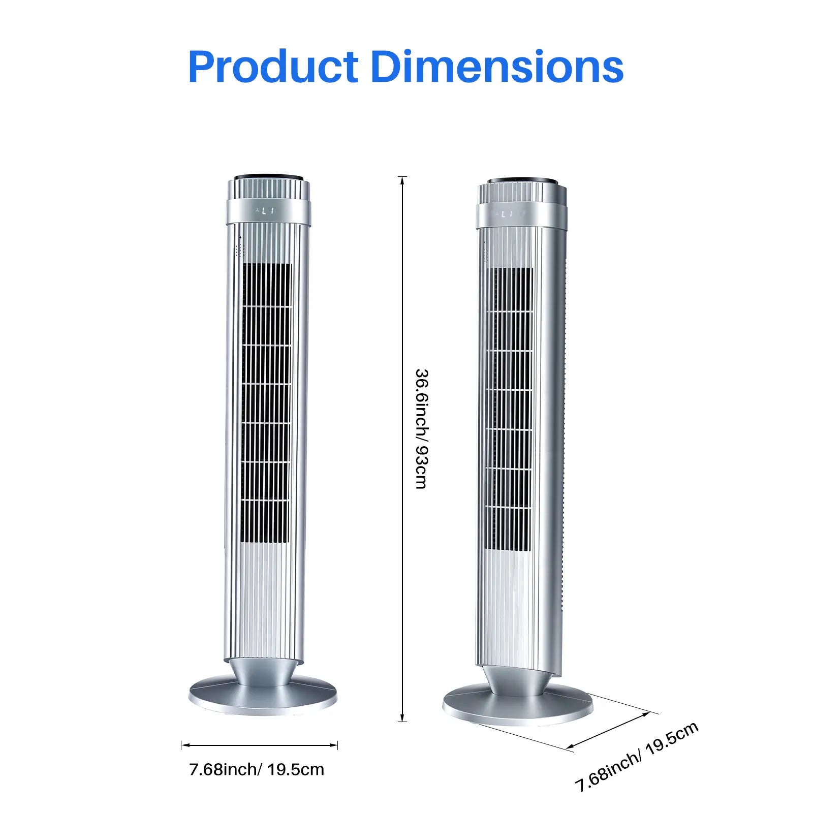 【New】Tower Fan for Bedroom, 28Db Silent Standing Fan with 12H Timer, Smart Auto Mode, 64° Oscillating Bladeless Cooling Fan for Home Office,Summerwins