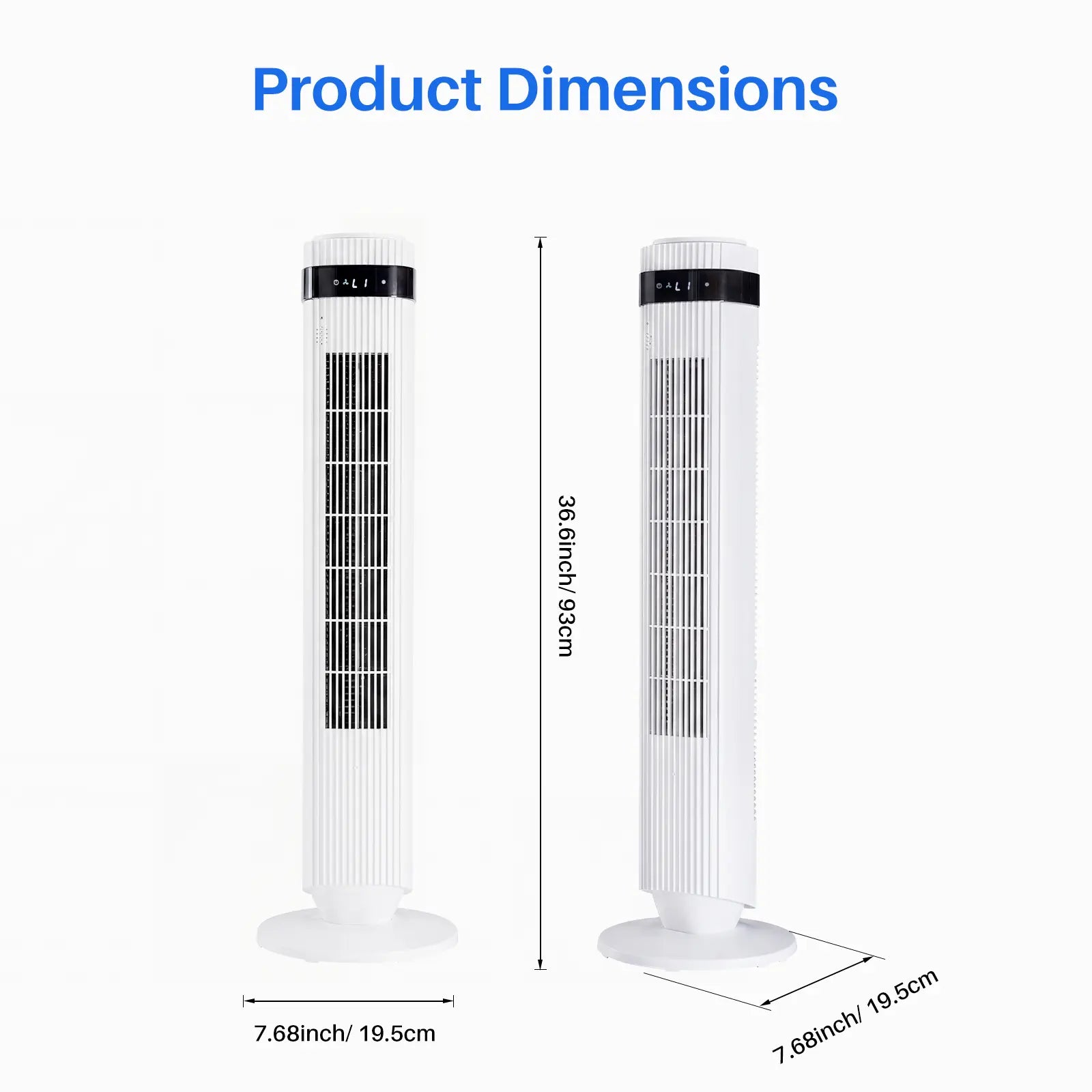 【New】Tower Fan for Bedroom, 28Db Silent Standing Fan with 12H Timer, Smart Auto Mode, 64° Oscillating Bladeless Cooling Fan for Home Office,Summerwins
