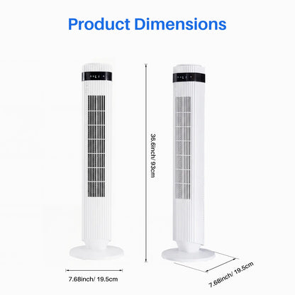 【New】Tower Fan for Bedroom, 28Db Silent Standing Fan with 12H Timer, Smart Auto Mode, 64° Oscillating Bladeless Cooling Fan for Home Office,Summerwins