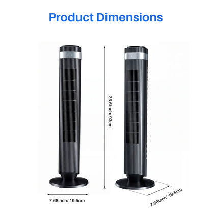 【New】Tower Fan for Bedroom, 28Db Silent Standing Fan with 12H Timer, Smart Auto Mode, 64° Oscillating Bladeless Cooling Fan for Home Office,Summerwins