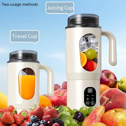 580ML Portable USB Rechargeable Juicer with LED Display, 22000 RPM Handheld Blender, Self-Cleaning, BPA-Free, Ideal for Smoothies and Juices with Ice Crushing Function